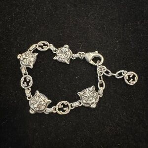 Gucci Marmont Feline Silver Animal Charm Bracelet